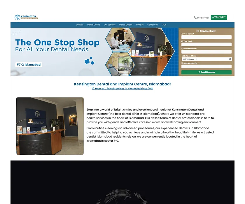 Modern Dental Website SEO Project by WebComforts to Boost Patient Trust and Visibility