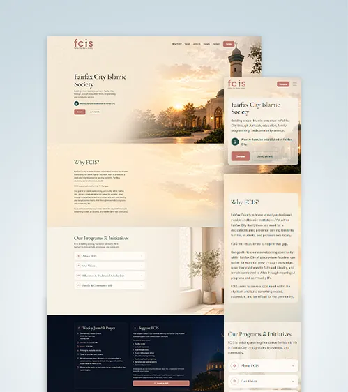 Fairfax City Islamic Society Web Design