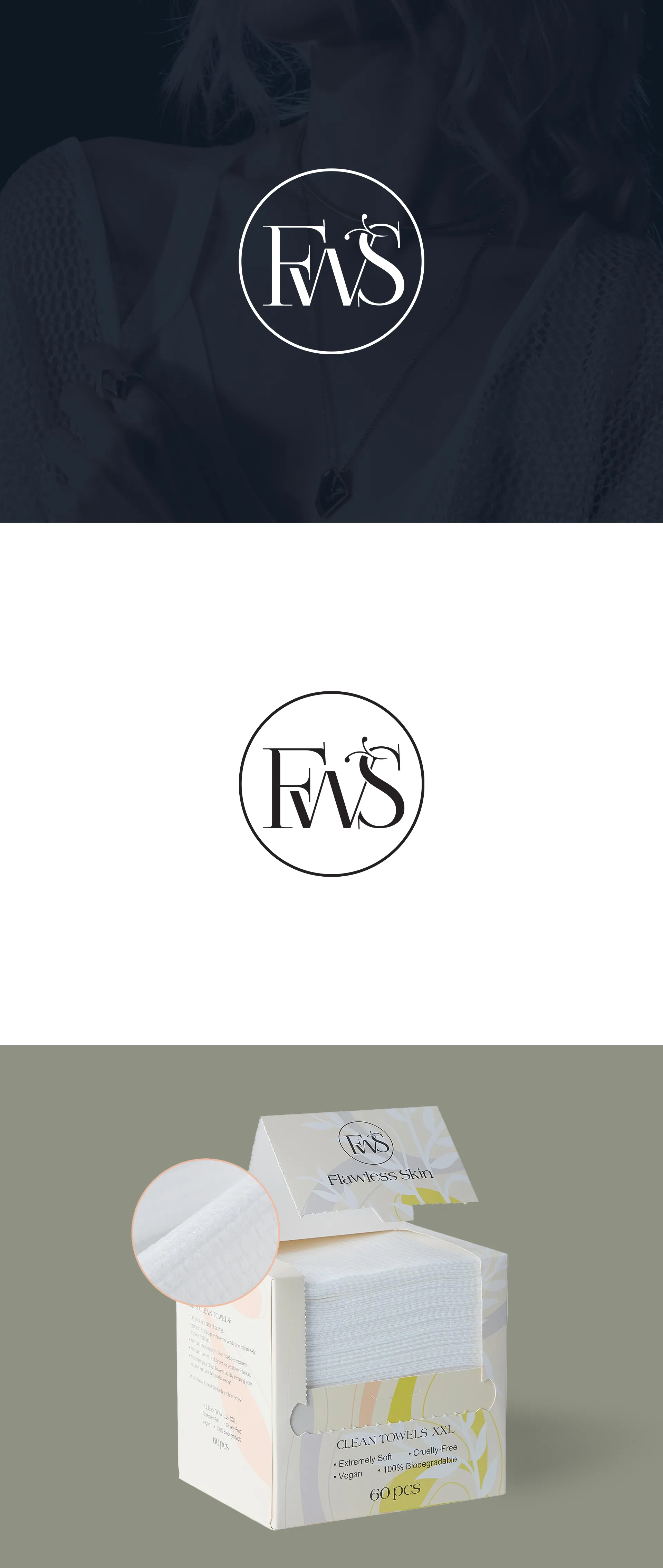 Logo designs for fws-flawless-skin logo brand identity