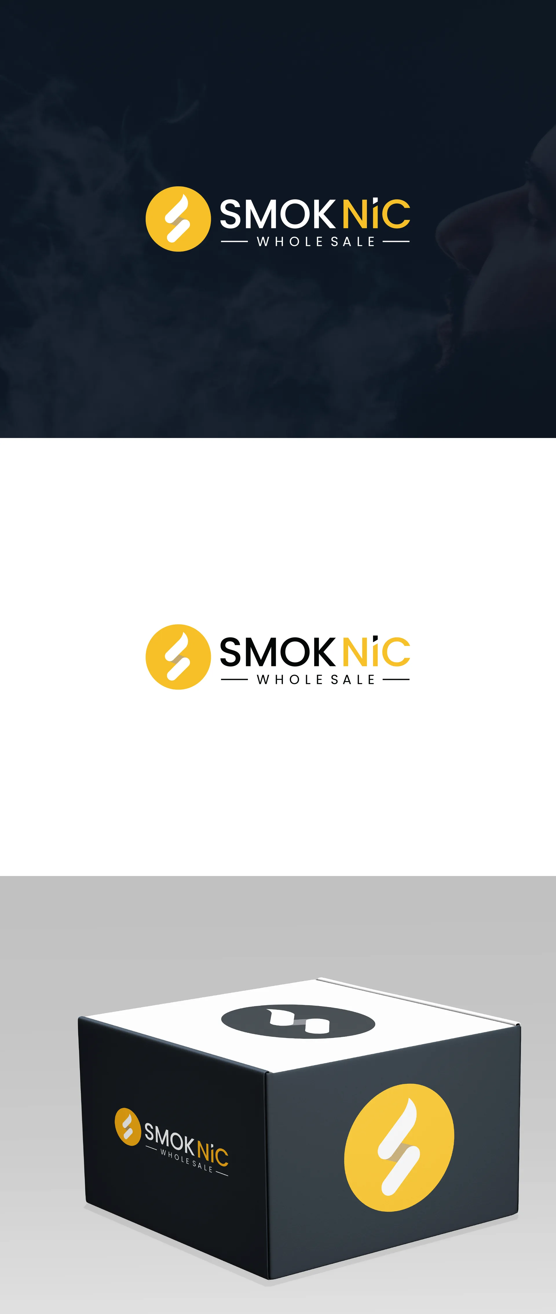 Logo designs for smoknic wholesale brand identity