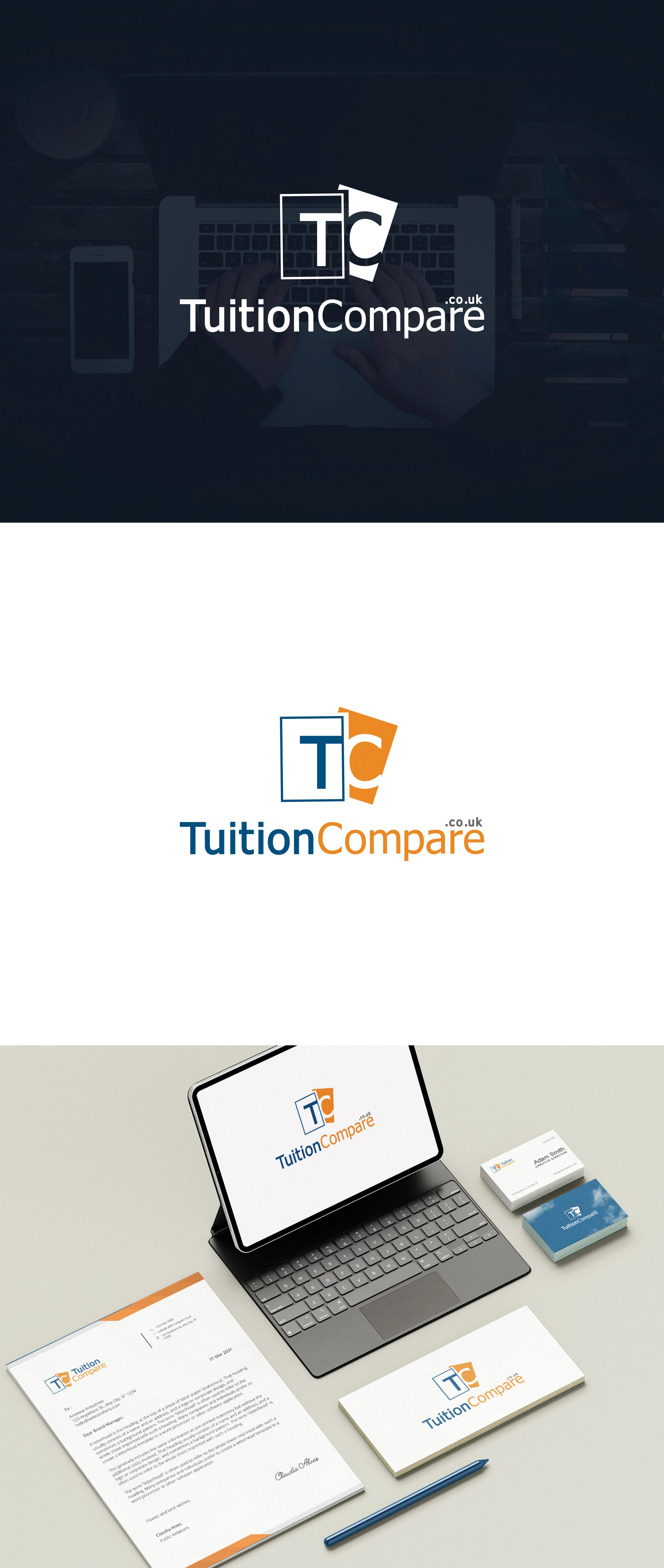 Logo designs for Tuition Compare brand identity