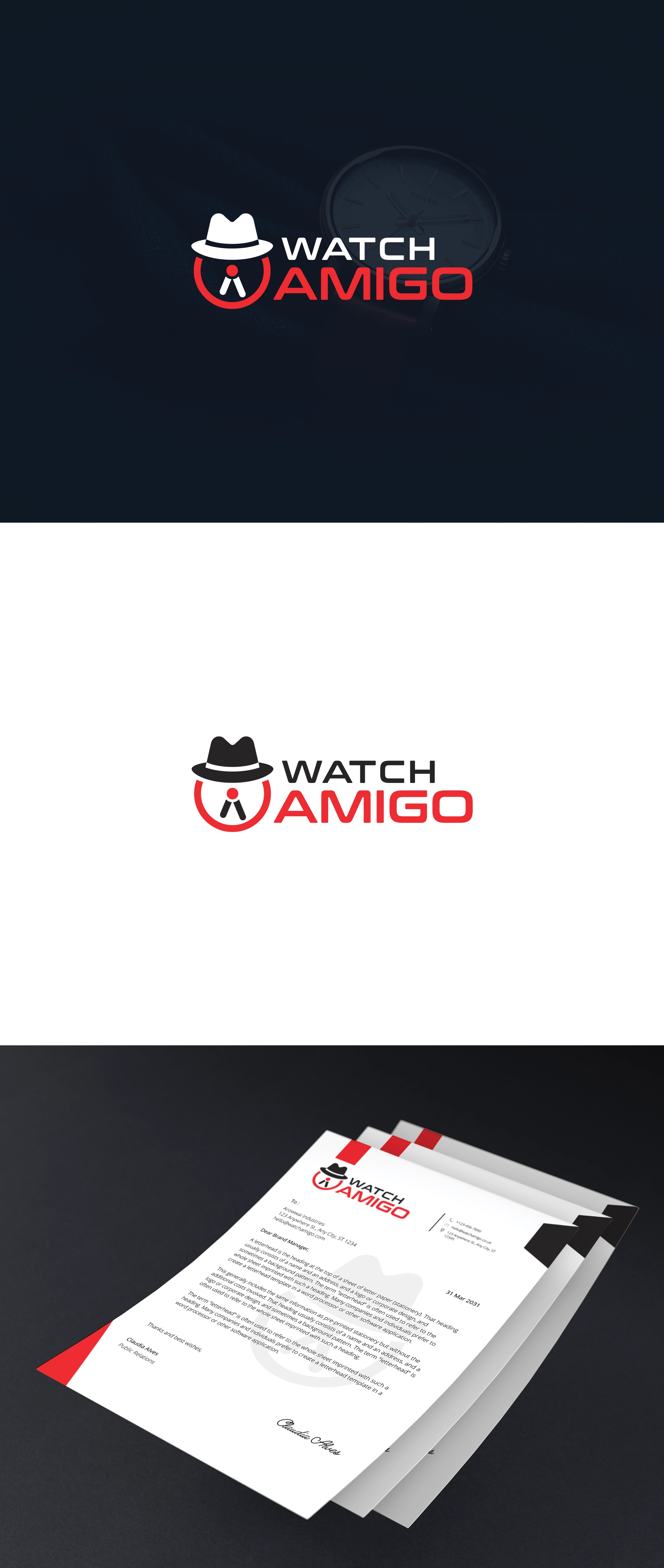 Logo designs for Watch Amigo brand identity