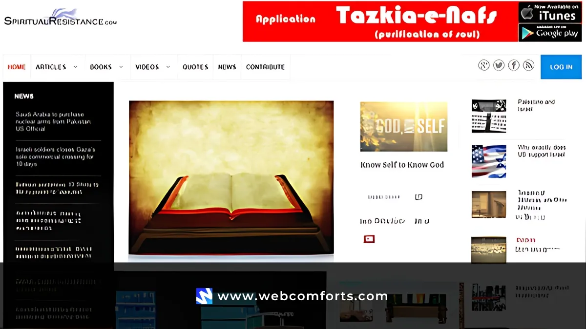 Webcomforts delivered a powerful website for Spiritual Resistance
