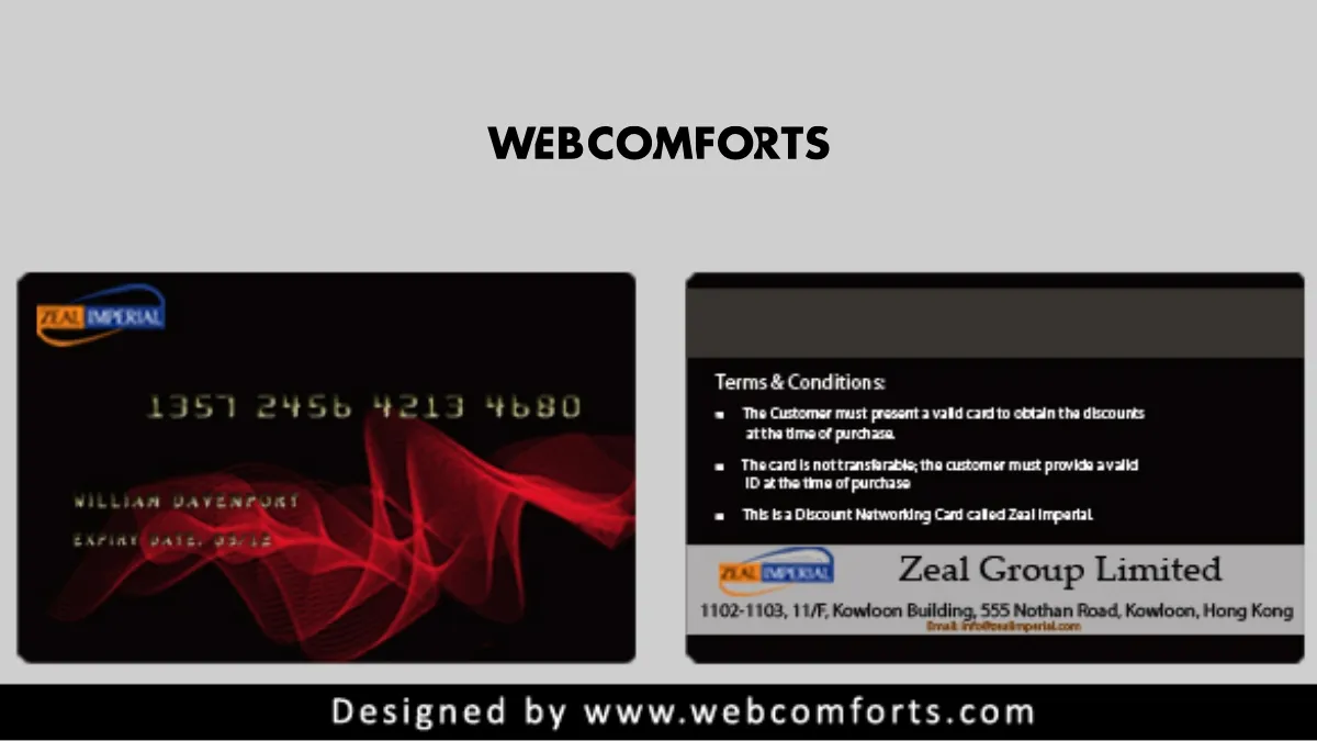 Stylish Black PVC Cards designed by Webcomforts
